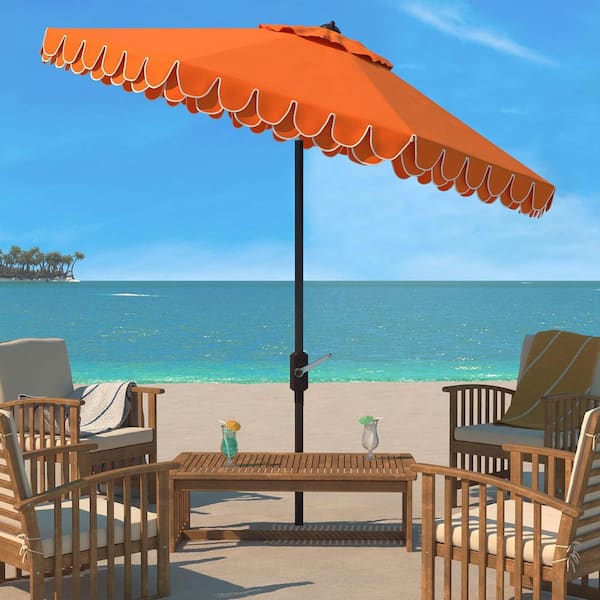 automatic open patio umbrella 9 ft. Steel Auto Open Button Patio Umbrella in Orange L0C2DC5DR5