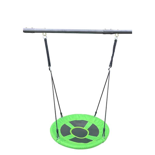 GOGEXX Outdoor Green Swing Set with 6-Function with 31.5 in