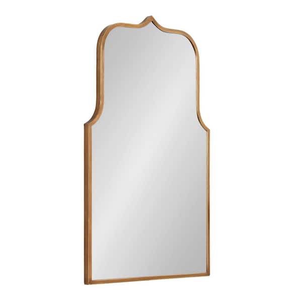 Gezella 22 in. W. x 36 in. H Metal Gold Arch Glam Framed Decorative Wall Mirror