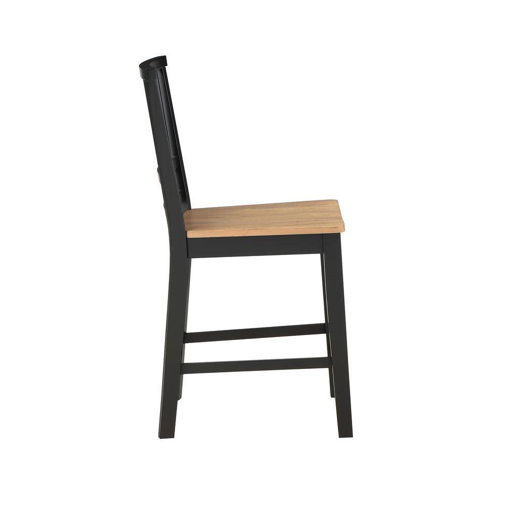 Magnolia Two-Tone Wood 24" Counter Chair Set, Natural and Ebony