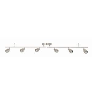 Chappelle Satin Nickel Integrated LED Ceiling Mounted Hardwired Track Lighting Kit with Step Head
