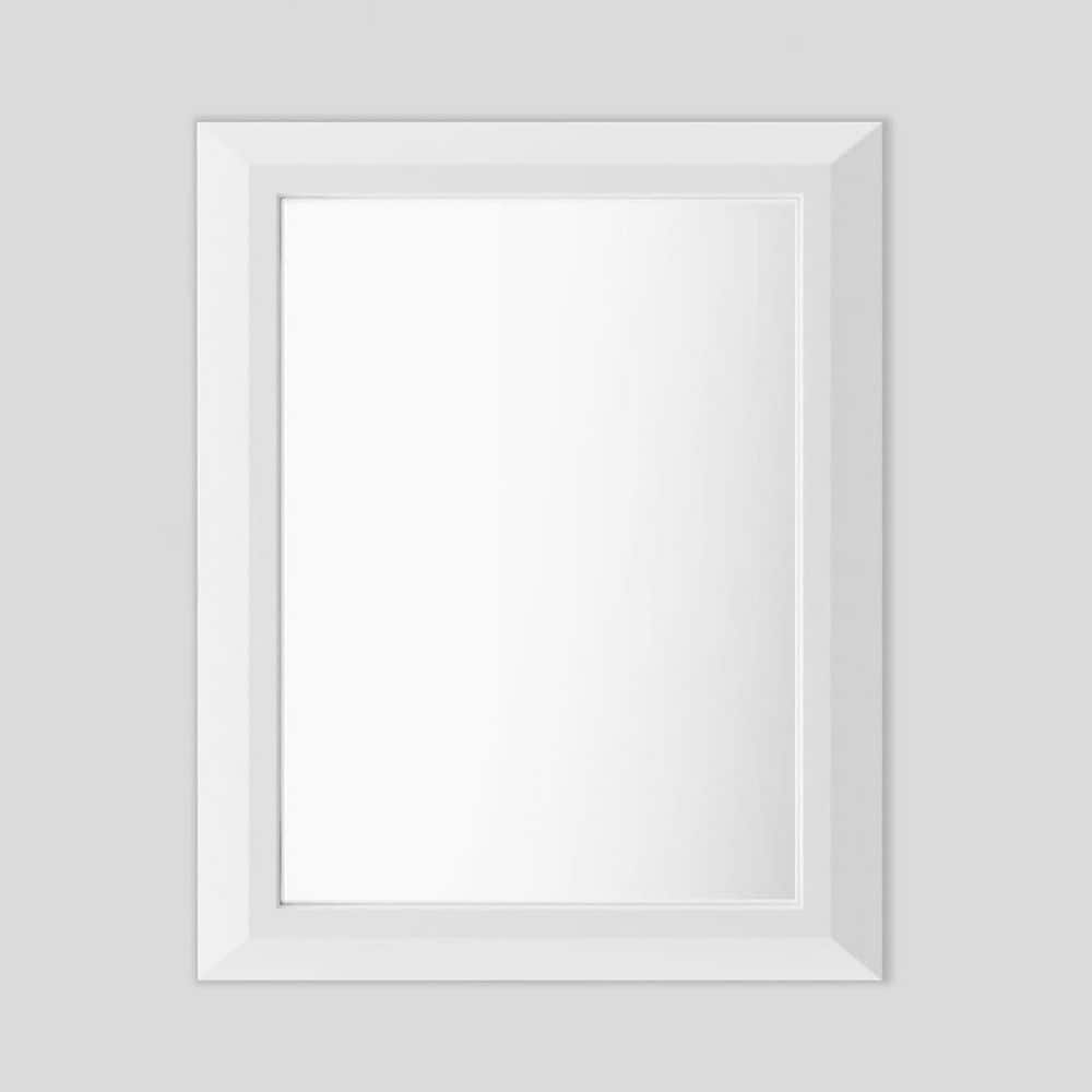 60 in. W x 28 in. H Rectangular Aluminum Alloy Framed and Tempered Glass Wall Bathroom Vanity Mirror in Matte White price history on PriceWatchPro