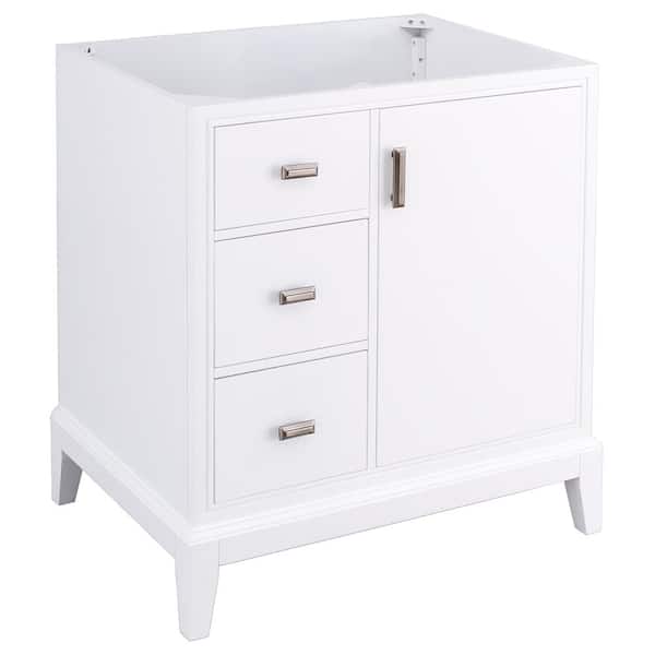 Home Decorators Collection Shaelyn 31.25 in. W x 22 in. D x 34 in. H Bath Vanity Cabinet without Top in White