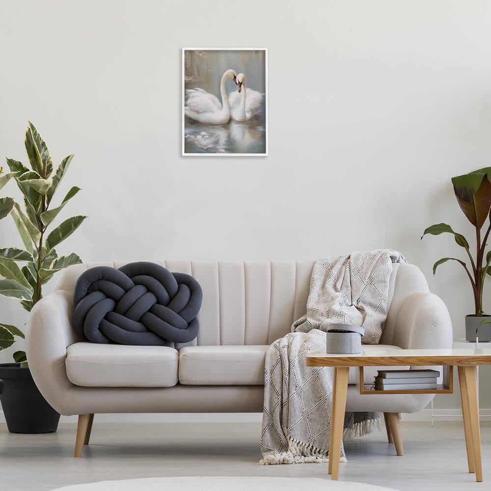 Kissing Swans on Pond by Arlington Prints White Framed Animal Giclee Art Print 20 in. x 16 in. price history on PriceWatchPro