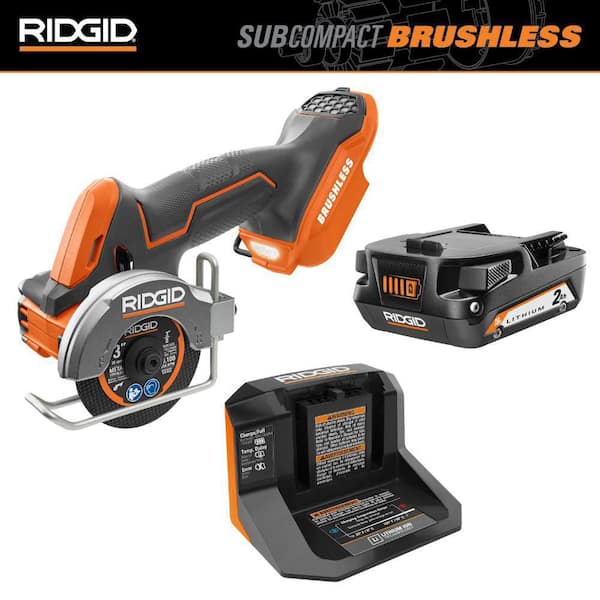 18V SubCompact Brushless Cordless 3 in. Multi-Material Saw Kit with (3) Cutting Wheels, 2.0 Ah Battery, and 18V Charger