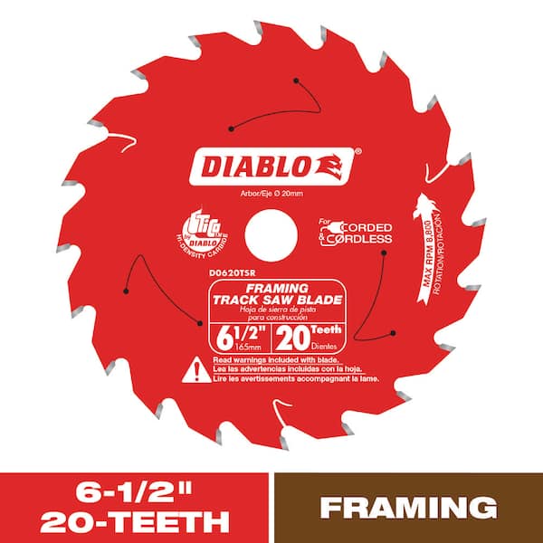 DIABLO 6-1/2 in. 20-Tooth Framing Track Saw Blade