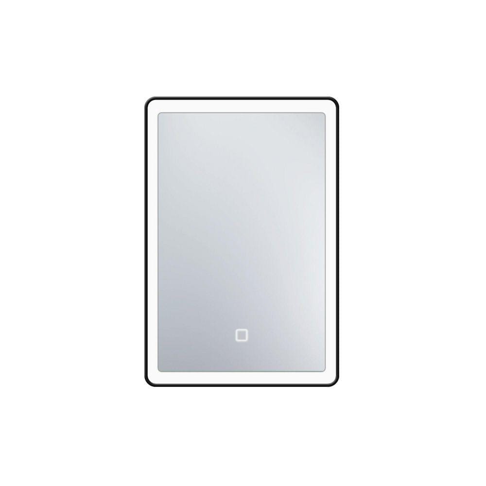Avex Black 24 in. W x 30 in. H Rectangular Iron Framed Medicine Cabinet with Mirror and LED Light