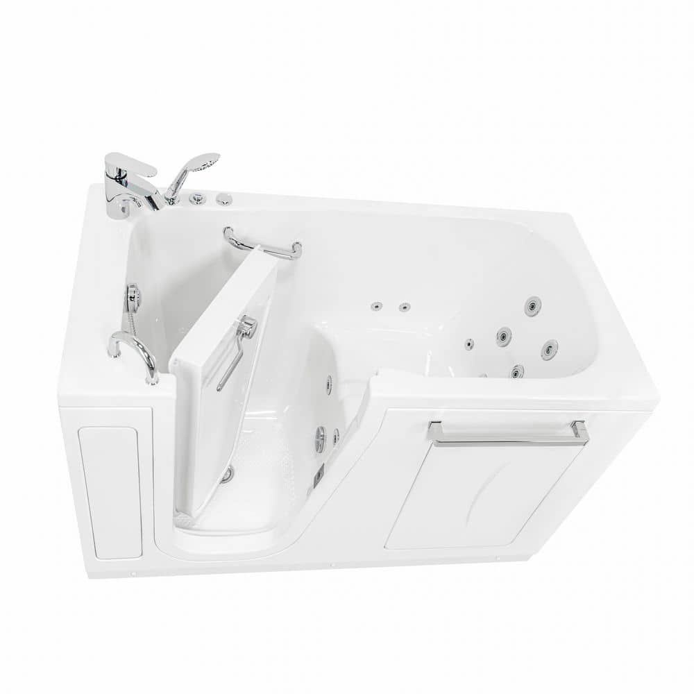 【Ella】カン6 ワン1 Ella Zen 60 in. x 29.50 in. Left Drain Walk-In Whirlpool Bathtub