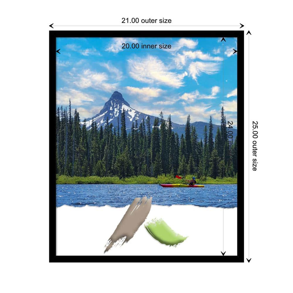 Matte Black Contemporary Wood Wall Picture Frame 20.9" x 24.9"