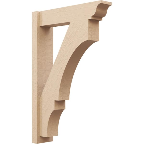 Ekena Millwork 6 in. x 36 in. x 24 in. Balboa Traditional Rough Cedar Woodgrain Timberthane Polyurethane Outlooker, Primed Tan