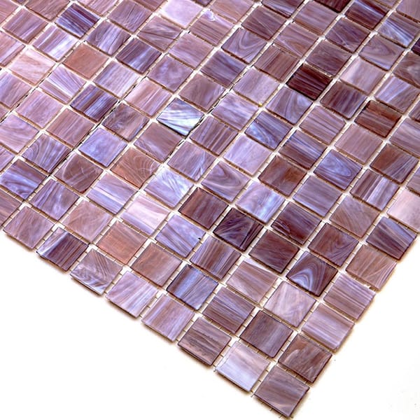 Celestial Glossy Old Rose Red 12 in. x 12 in. Glass Mosaic Wall and Floor Tile (20 sq. ft./case) (20-pack)