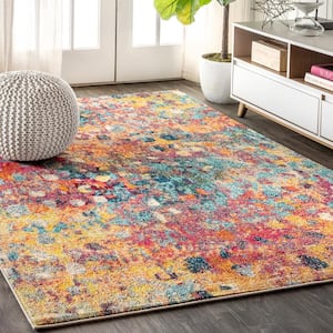 Contemporary Pop Modern Abstract Multi/Yellow 8 ft. x 10 ft. Area Rug