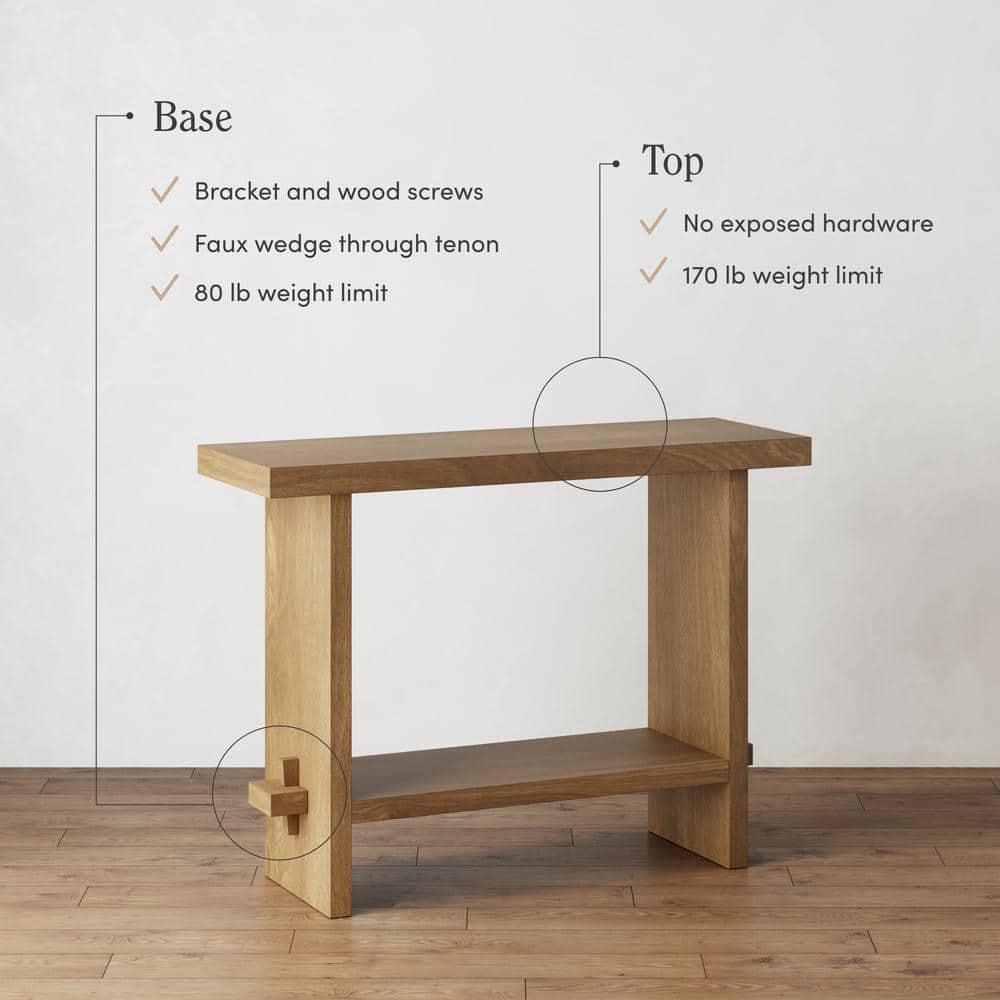Virgo Light Brown Wood Console Table with Storage