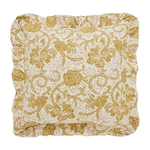 Dorset Gold Farmhouse Floral Cotton Euro Sham