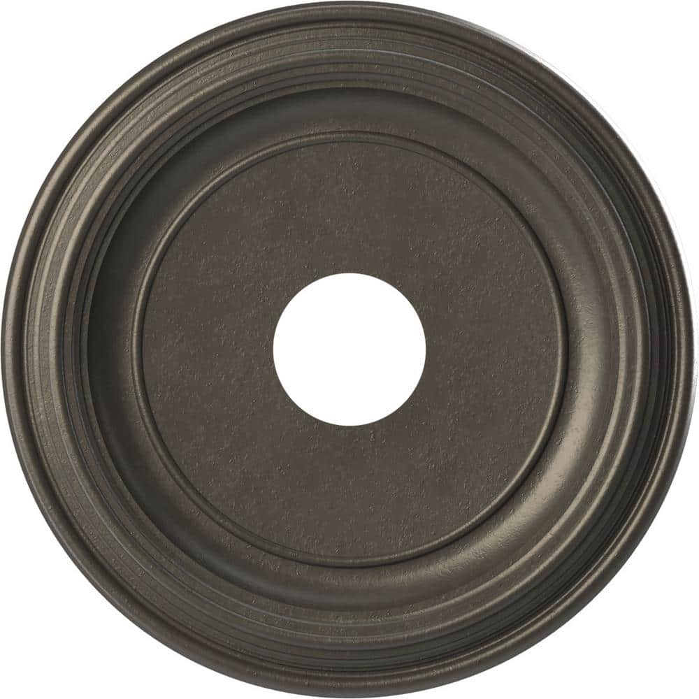 16" Universal Aged Metallic Weathered Steel PVC Ceiling Medallion