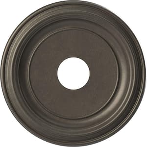16 in. x 16 in. x 1-3/8 in. Traditional Thermoformed PVC Ceiling Medallion Universal Aged Metallic Weathered Steel