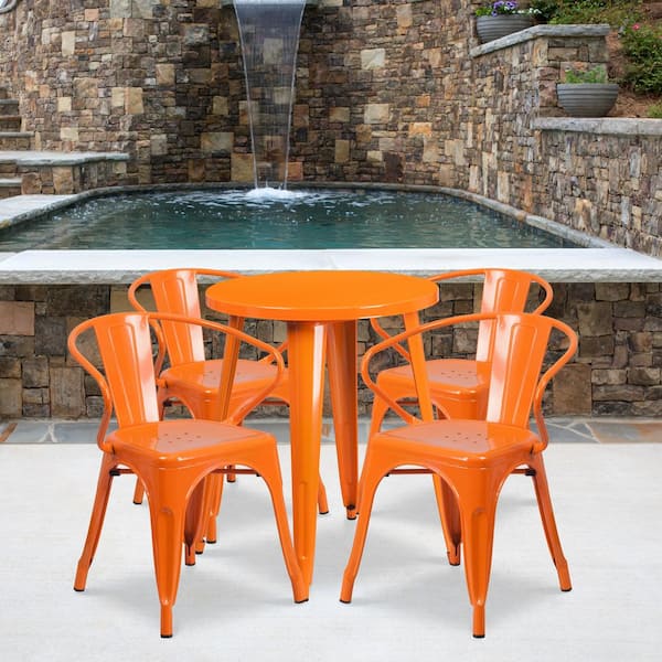 orange bistro chairs