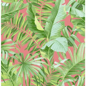 Alfresco Coral Tropical Palm Paper Strippable Roll (Covers 56.4 sq. ft.)
