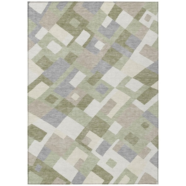 Chantille Machine Washable Indoor/Outdoor Abstract ACN2978 Celery 10 ft. x 14 ft. Area Rug