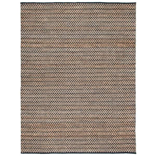 Natural Fiber 9 ft. x 12 ft. Natural/Black Geometric Area Rug