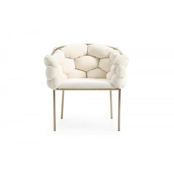 Valerie White Fabric Armchair Set of 1