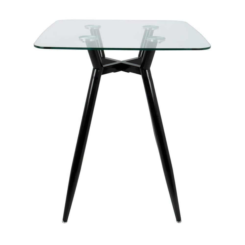 Sleek Mid-Century Modern 30" Square Glass Counter Table