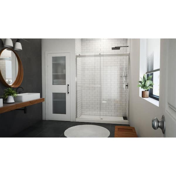 DreamLine Sapphire-V 60 in. W x 76 in. H Sliding Semi Frameless
