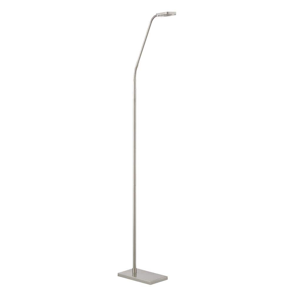 TAVV 60 in. Satin Nickel Dimmable Swing Arm Floor Lamp with Satin Nickel Metal, Acrylic Shade -  Kendal Lighting, FL4094-SN