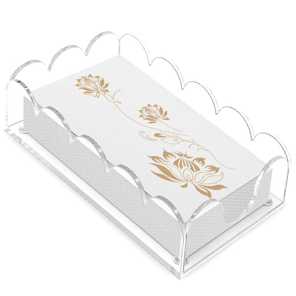 Clear Acrylic Napkin Holder Guest Towel Tray, 9 in. x 5.1 in. x 2.4 in., Paper Hand Towel Organizer Tray