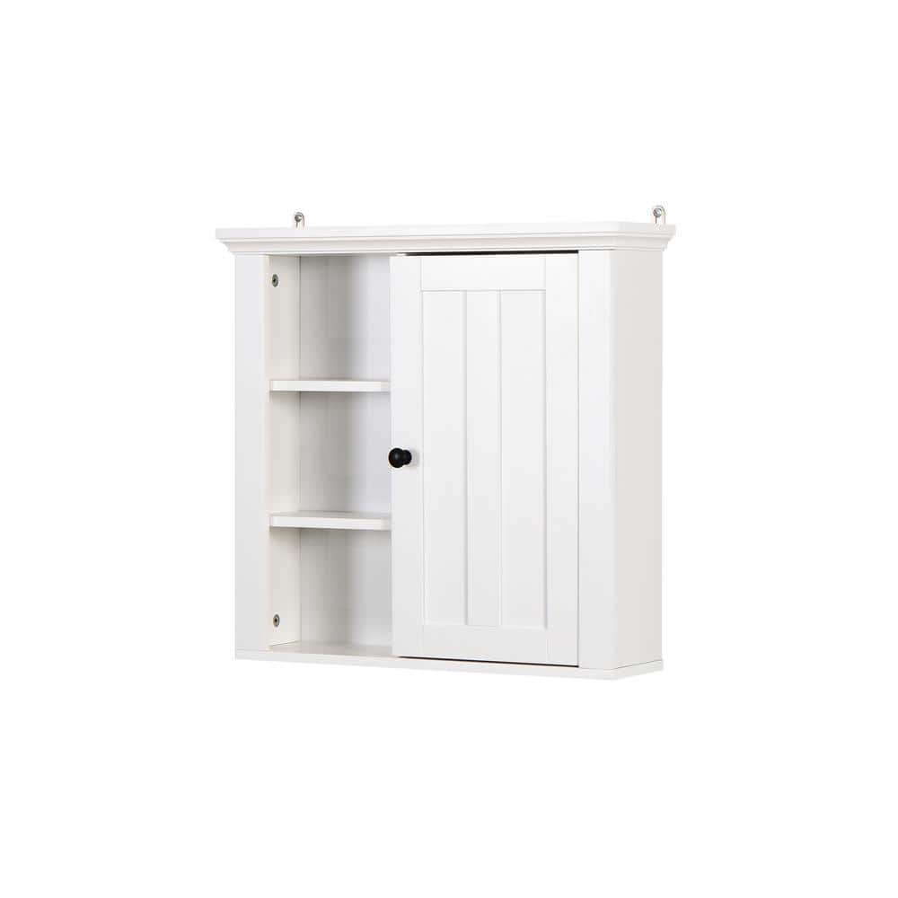20.86 in. W x 5.70 in. D x 19.92 in. H White Bathroom Wall Cabinet with 5 S