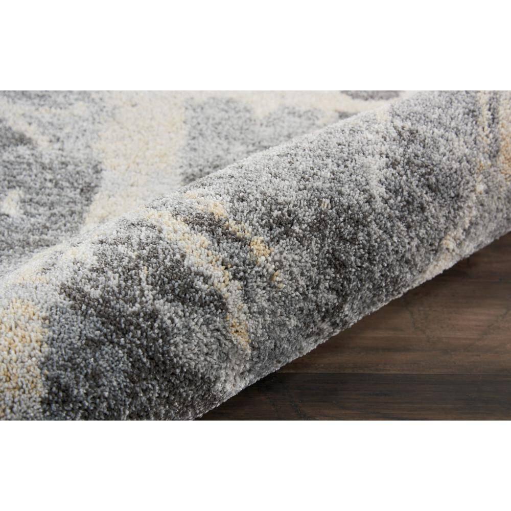 Handmade Gray Abstract Synthetic 4' x 6' Rectangular Area Rug