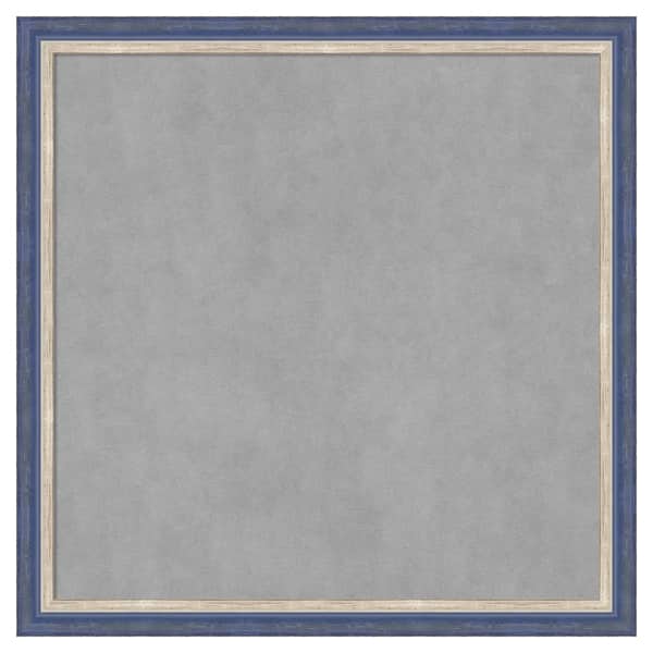 Amanti Art Theo Blue Narrow 13 in. x 13 in. Framed Magnetic Board