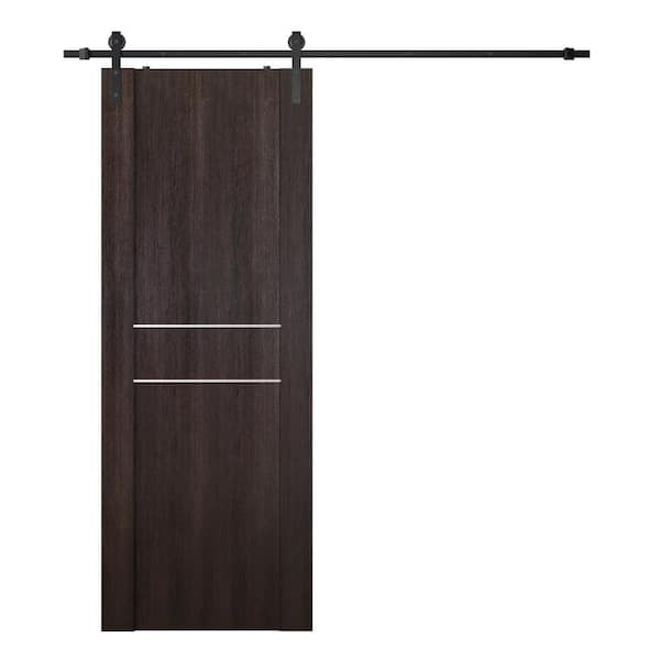 Belldinni Vona 28 in. x 80 in. Veralinga Oak Composite Core Wood Sliding Barn Door with Hardware Kit