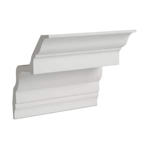 5 in. x 5 in. x 6 in. Long Plain Polyurethane Crown Moulding Sample