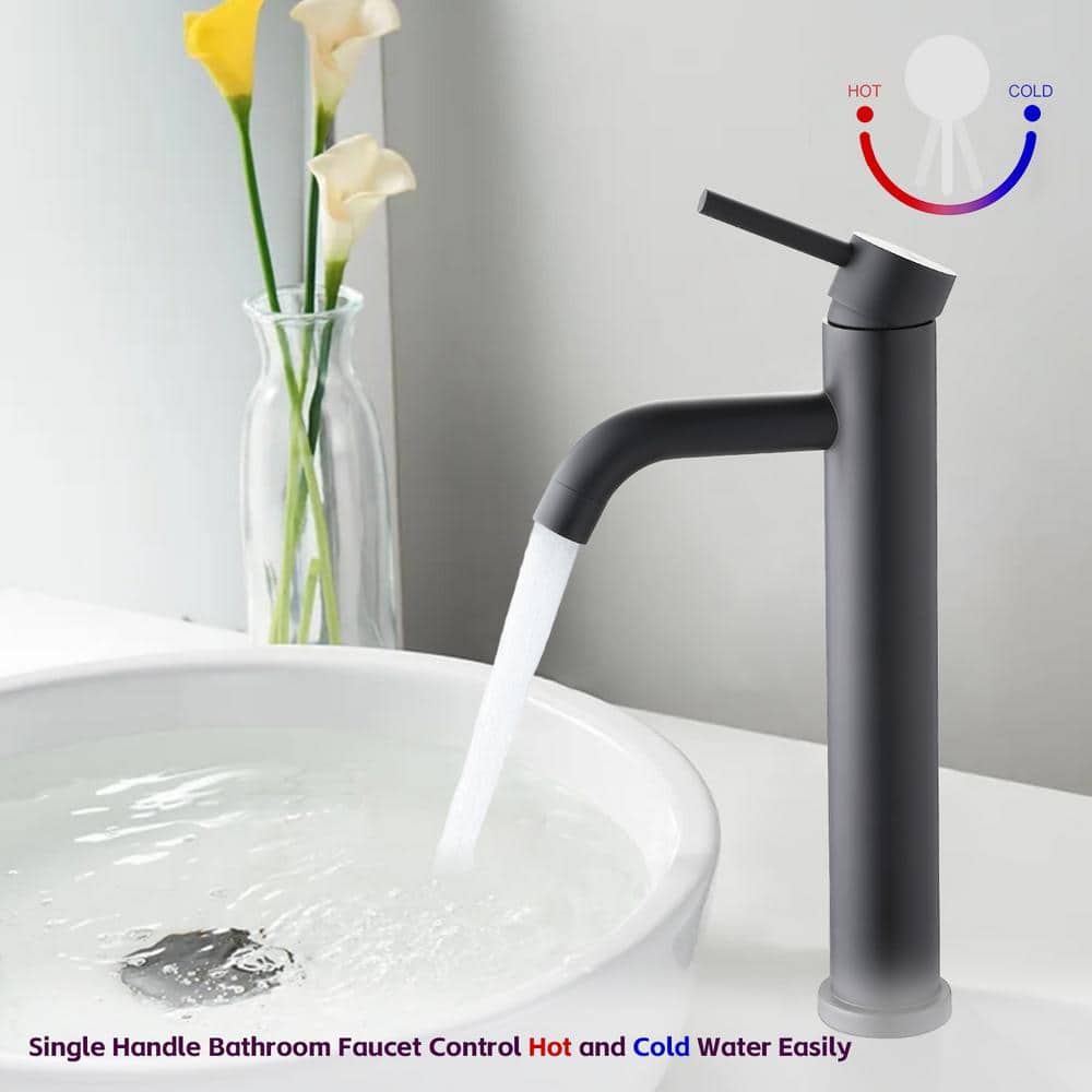 Single Handle Single Hole Bathroom Modern Tall Stainless Steel Faucets ...