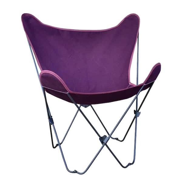 Algoma Butterfly Chair and Cover Combination with Black Frame, Burgundy