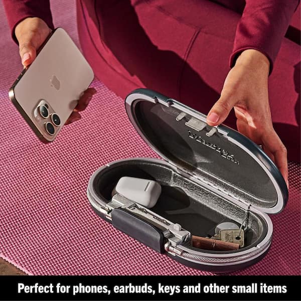 Basics Portable Security Case Lock Box Safe With Combination Lock For Valuables, Documents, College Dorm Room, XL, Black - View #4