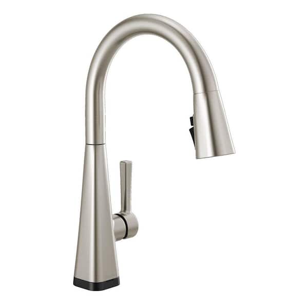 Lenta Touch/Touchless Spotshield Stainless 16.75 in. H Pull Down Sprayer Kitchen Faucet with 360 Degree Spout Swivel