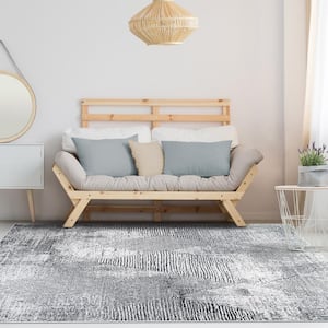 Barnby Charcoal 5 ft. 6 in. x 8 ft. 6 in. Modern Geometric Indoor Area Rug
