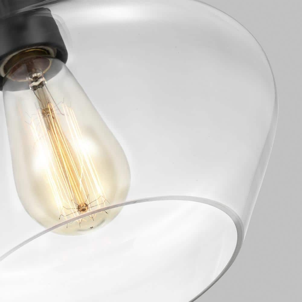 Jett Midnight Black Mini Pendant with Clear Glass Shade