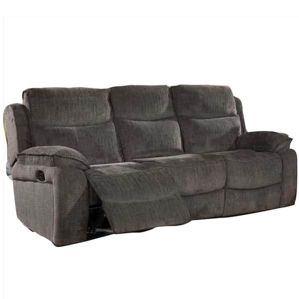 Sabini 36 in. Dark Gray Fabric 3-Seater Lawson Sofa with Nailheads