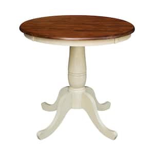 Dining Essentials Almond and Espresso Solid Wood Dining Table