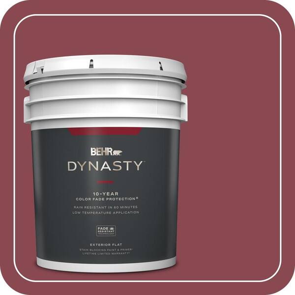 BEHR DYNASTY 5 gal. #ICC-83 Currant Jam Flat Exterior Stain-Blocking Paint & Primer