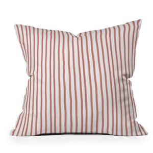 Emanuela Carratoni Old Pink Stripes 18 in. x 18 in. Throw Pillow