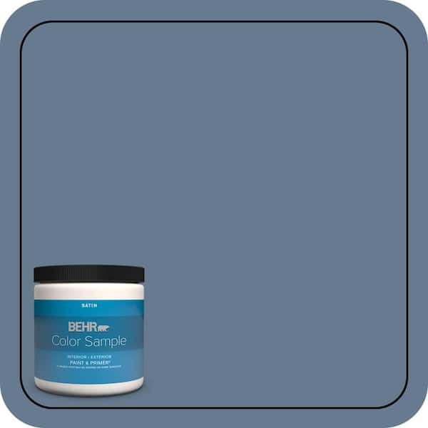 BEHR PREMIUM PLUS 8 oz. #S510-5 Skinny Jeans Satin Enamel Interior/Exterior Paint & Primer Color Sample