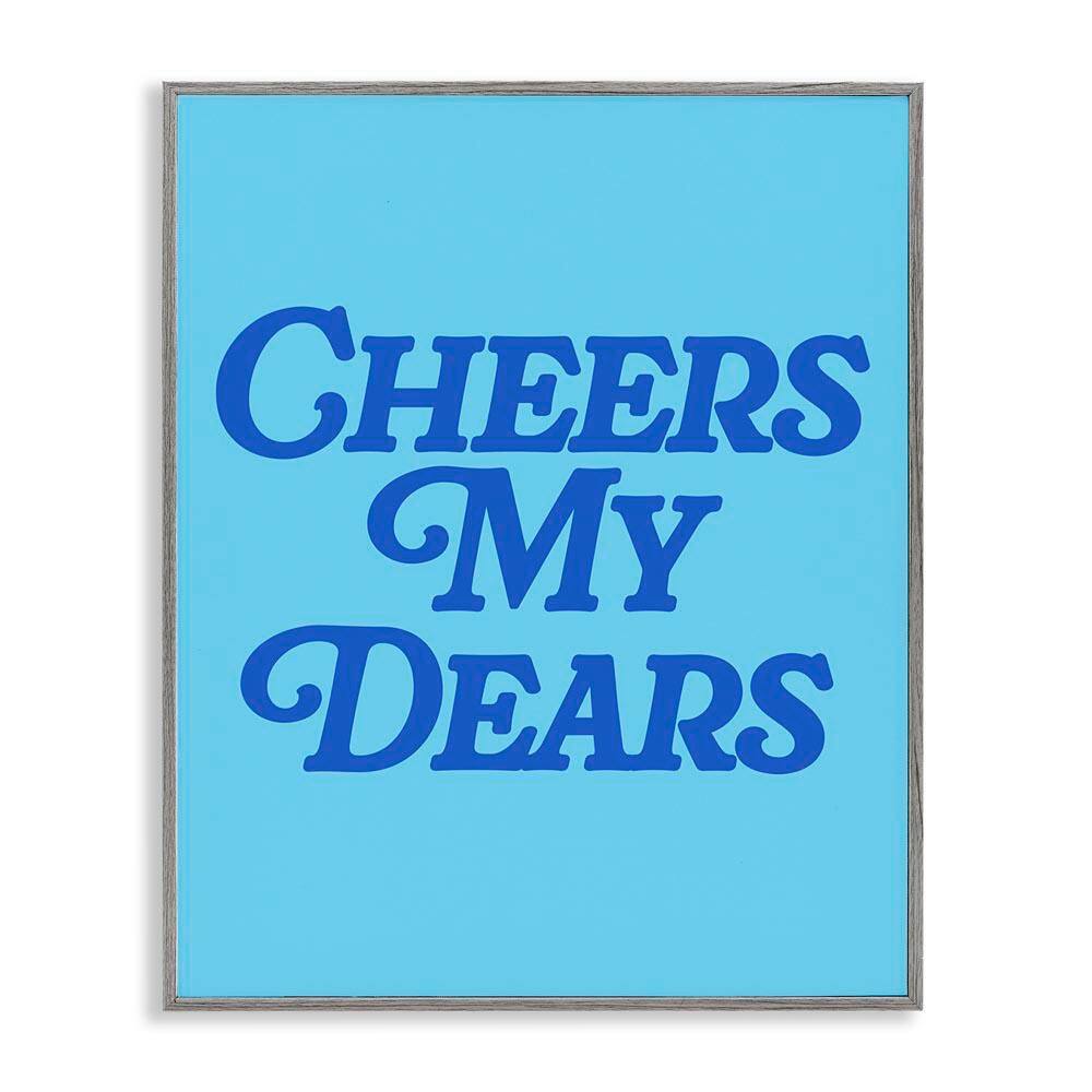 Blue Cheers My Dears by House of Lulu Gray Framed Food Giclee Art Print 14 in. x 11 in. price history on PriceWatchPro