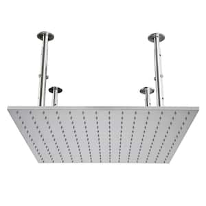 1-Spray Patterns with 2.5 GPM 20 in. Ceiling Mount Rain Fixed Shower Head in Brushed Nickel
