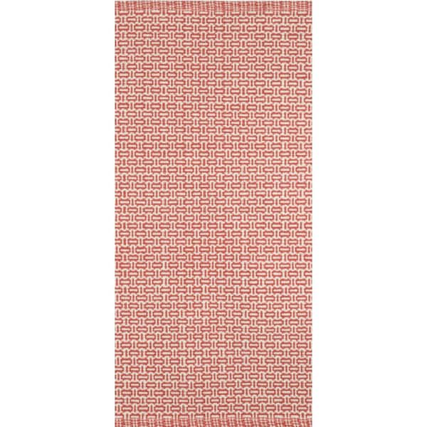 3 ft. x 8 ft. Paprika Miss Muffet Handwoven Cotton Indoor Runner Rug