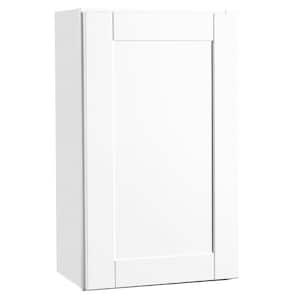 Shaker 18 in. W x 12 in. D x 30 in. H Assembled Wall Kitchen Cabinet in Satin White
