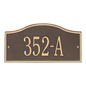 Rolling Hills Rectangular Bronze/Gold Mini Wall 1-Line Address Plaque